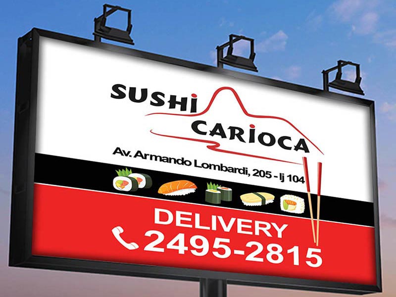 Publicidade em painel Frontlight - Sushi Carioca