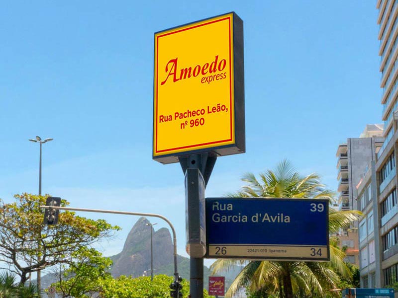 Publicidade em Placa de Rua - Amoedo